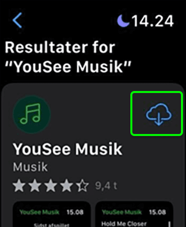 YouSee musik via Apple Watch blå download 1