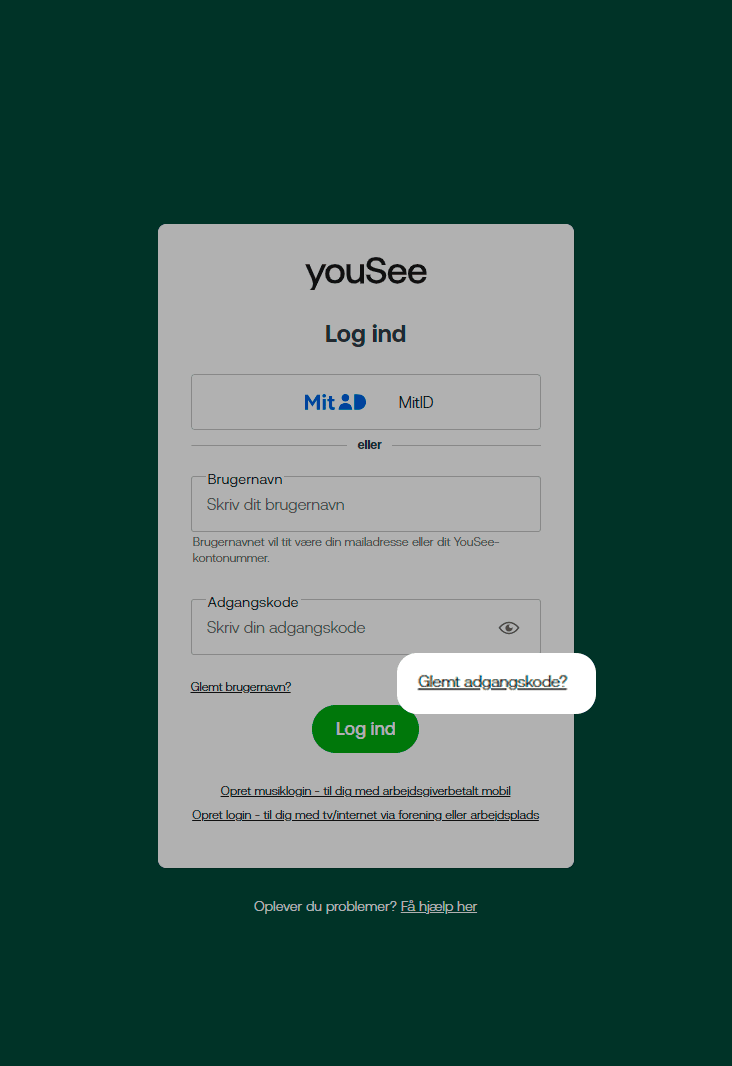 Image - Problemer med login - Glemt adgangskode